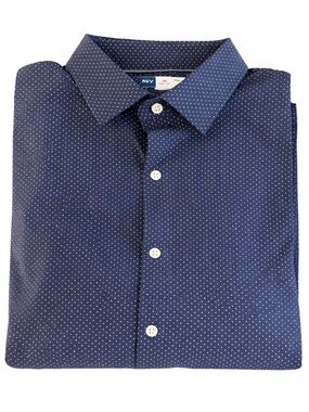 Old Navy Navy Button-Down, White Microdots - Men’s Medium NWT!
